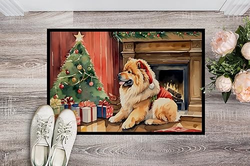 Miniatura 2 de Caroline's Treasures DAC2634MAT Chow Chow - Tapete de Navidad acogedor para puerta delantera, para interiores y exteriores, para entrada,