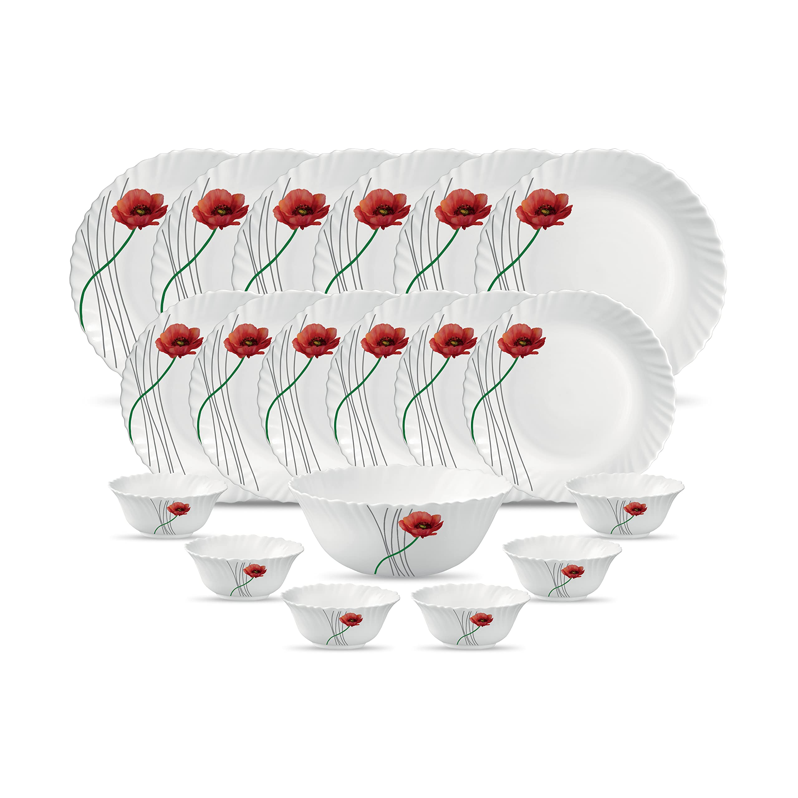 La Opala Diva Dinner Set - 19 Piece Family Crockery -7