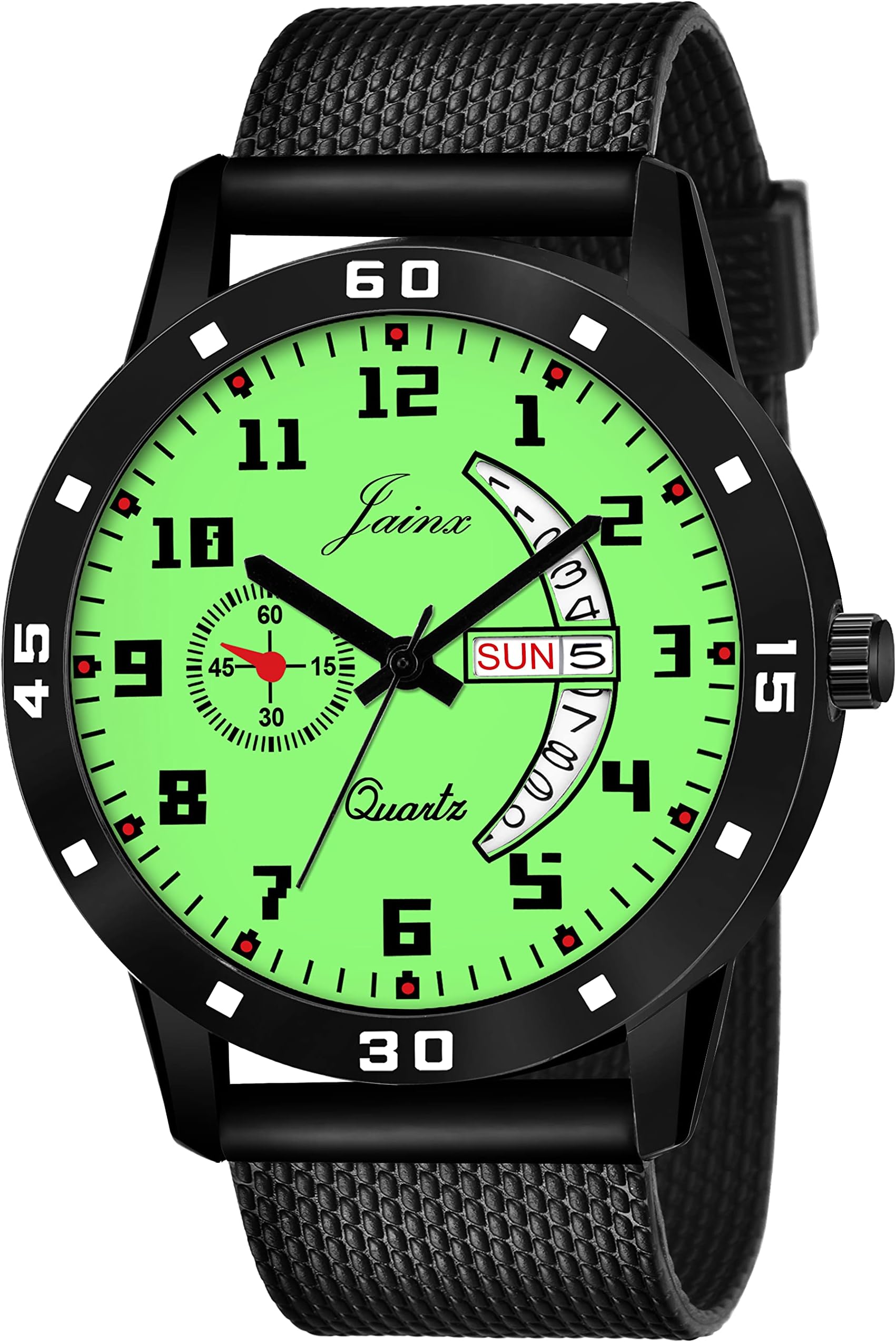 Radium Dial Black Silicone Strap Analog Wrist Watch for Men - JM7108