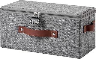 Lockable Storage Bins Box with Zipper Lid Combination Lock