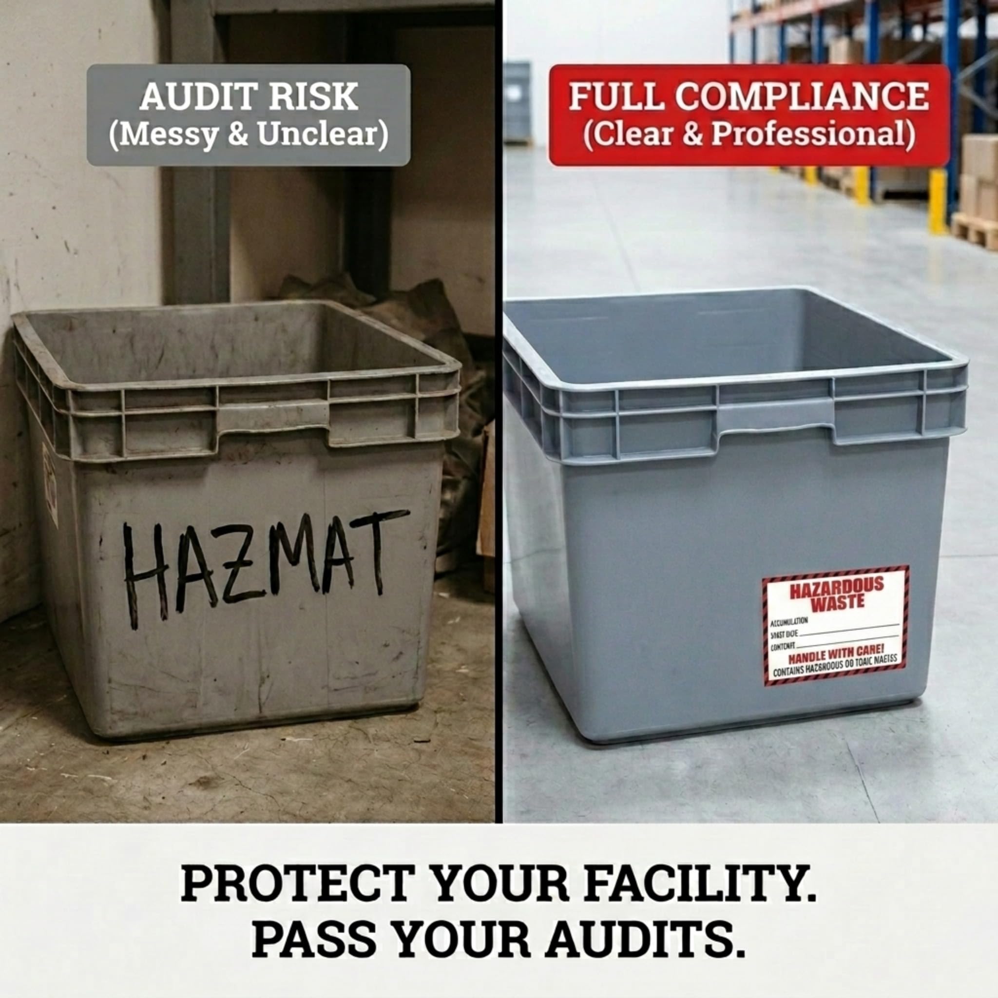 Amazon.com: Hazardous Waste Label with Handle with Care, 4