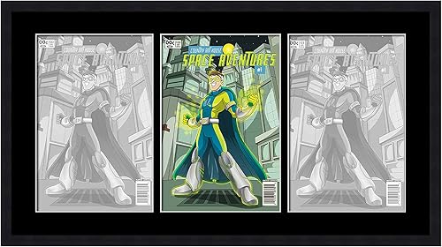 Marco para cómics negro mate Para cómics publicados entre 1938 y 1955 (marco de cómic de la edad dorada), hecho para exhibir 3 cómics bajo acrílico