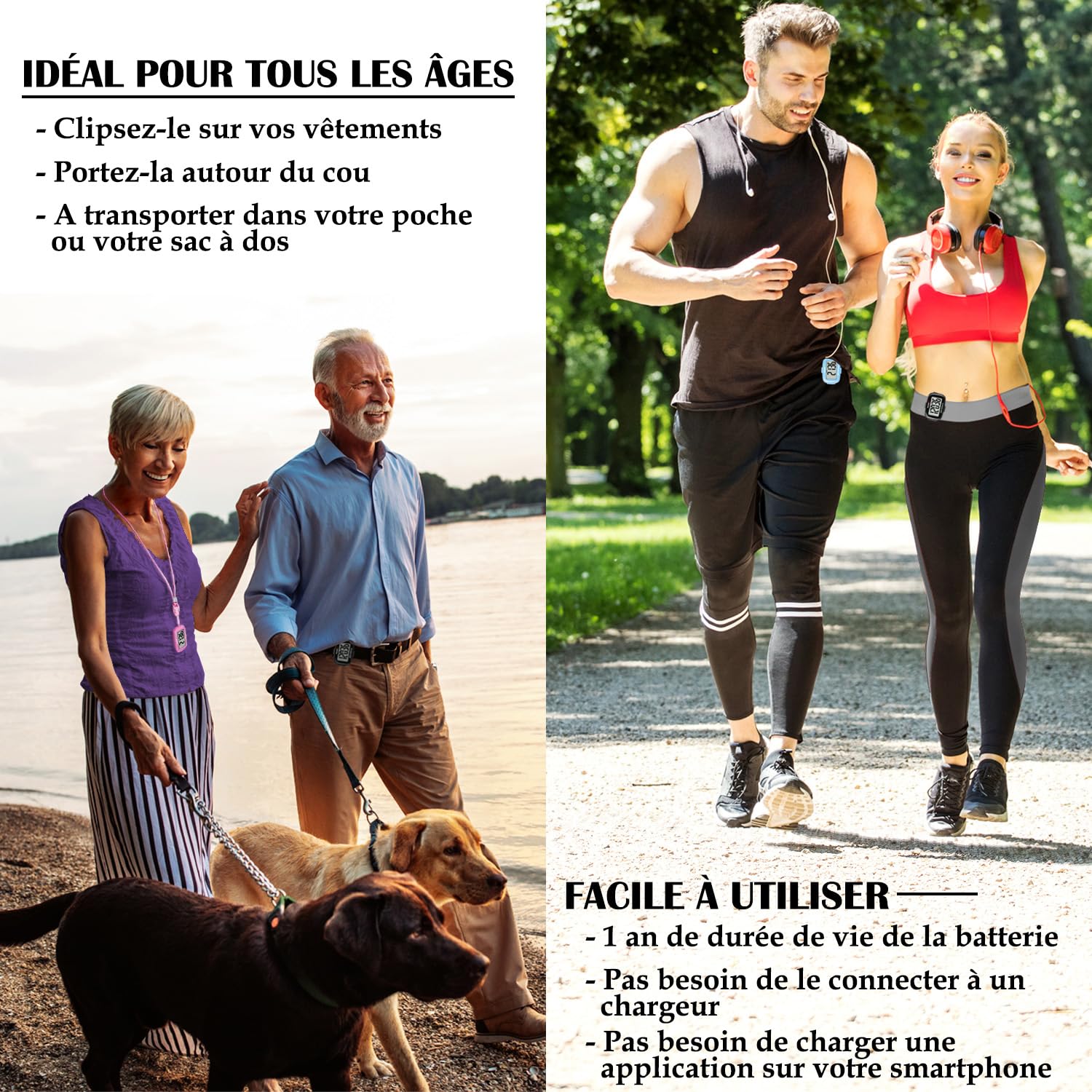 AVTREK Compteur de Pas 3D précis pour la Marche écran géant podomètre numérique pour la Course avec Affichage du Temps et rétroéclairage LED
