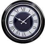 Kiera Grace Horloge murale, 16 Inch, Brushed Dark Brown Horloges murales Batterie exploitée, Silent Vintage Roman Numeral Farmhouse Décor pour salon, cuisine, salle de bains