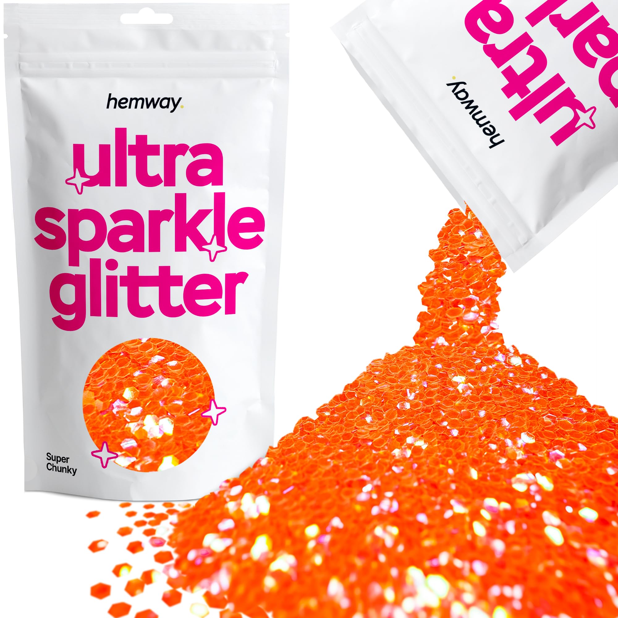 Hemway Ultra Sparkle Glitter Baby Pink Iridescent 100g Fine | Glitter for Arts & Craft, Makeup, Nail Art, Crafting, Card Making, Sparkle Decoration — view 43