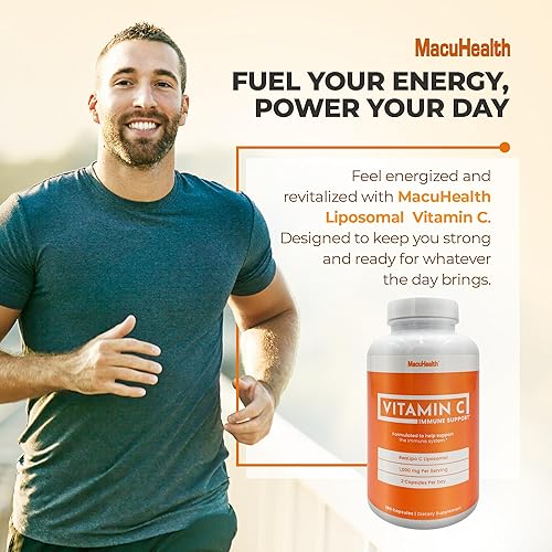Miniatura 7 de Macuhealth Vitamina C liposomal de 1000 mg por porción, vitamina de alta biodisponibilidad con antioxidantes solubles en grasa y absorción mejorada,