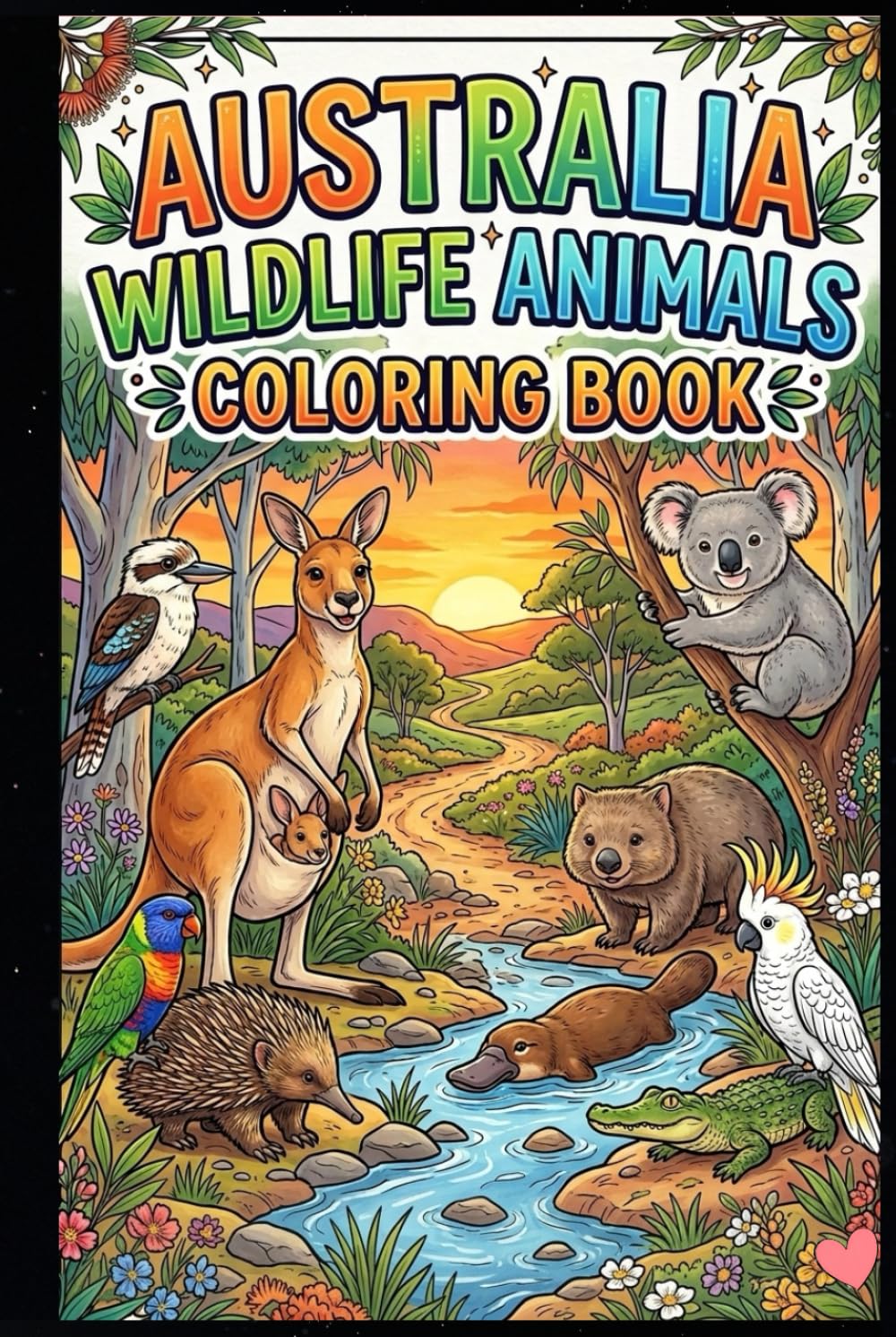 Australia Wildlife Animals Coloring Book for Kids Ages 3-15 Fun Australian Animal Coloring Pages Featuring Kangaroo, Koala, Wombat, Platypus, and More ... Coloring Activity Book for Boys and Girls