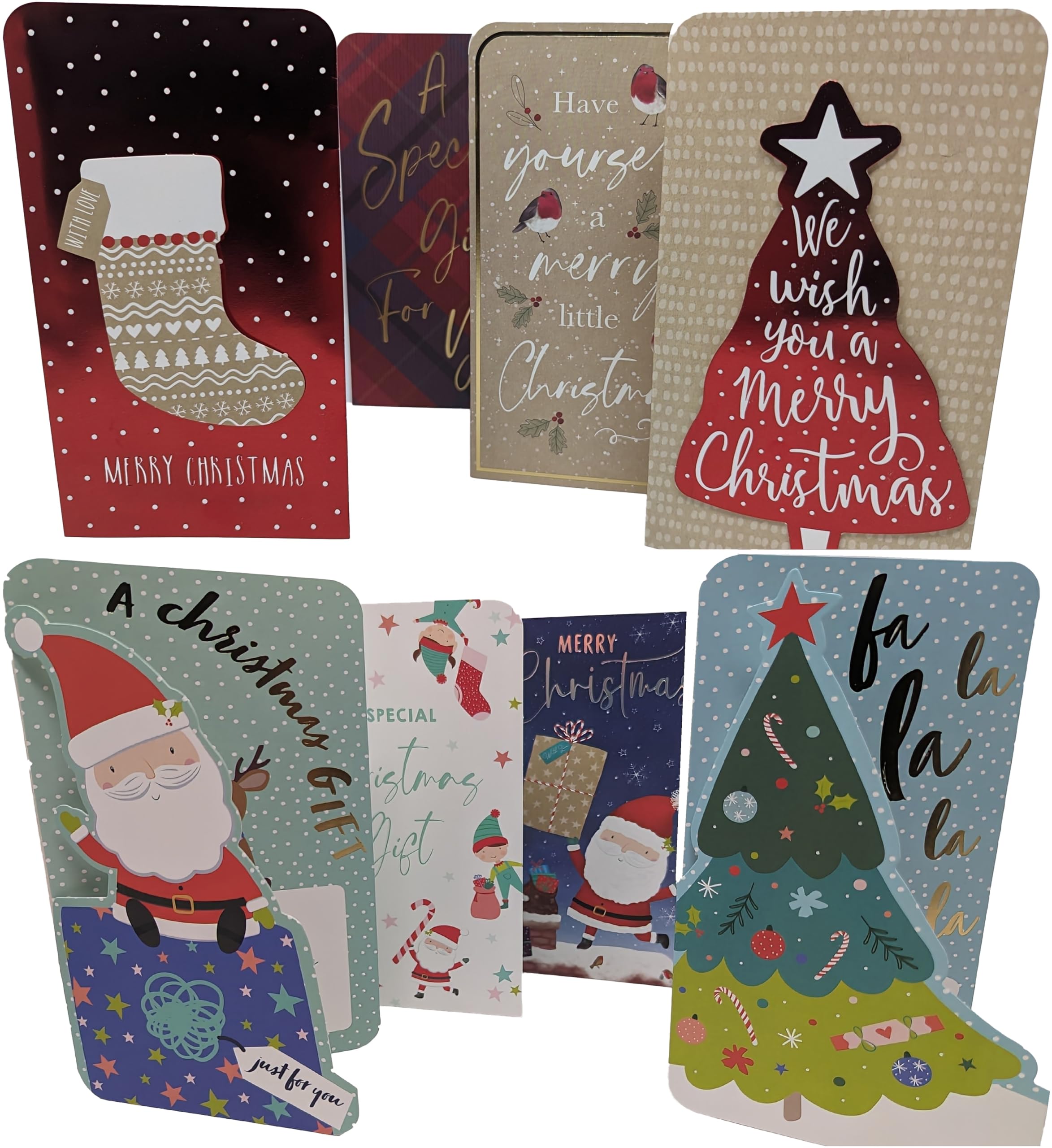 8 Assorted Christmas Money Wallets with Red Envelopes
