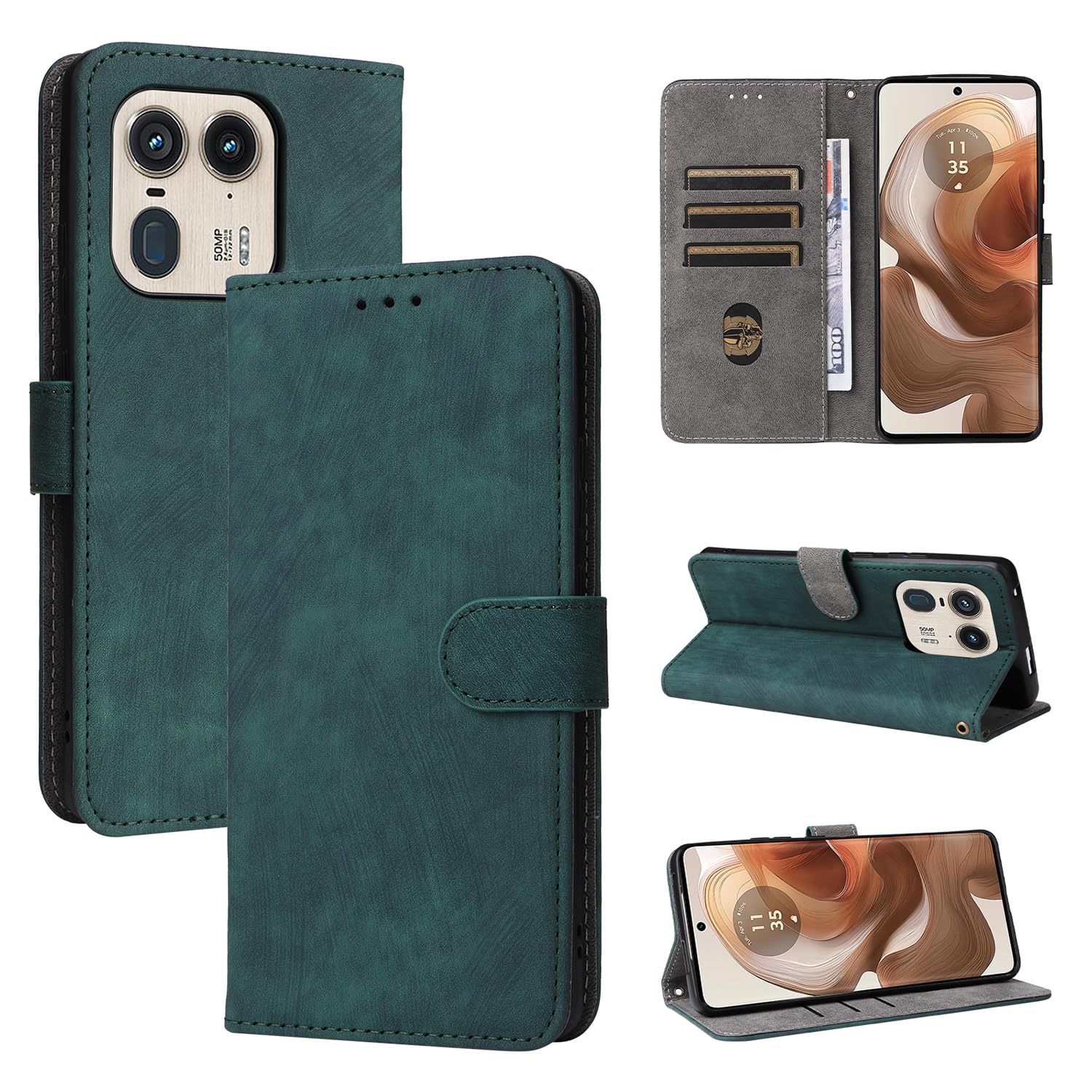 Cover Per Motorola Edge 50 Ultra In Pelle Con Portafoglio E Chiusura Magnetica - Marrone
