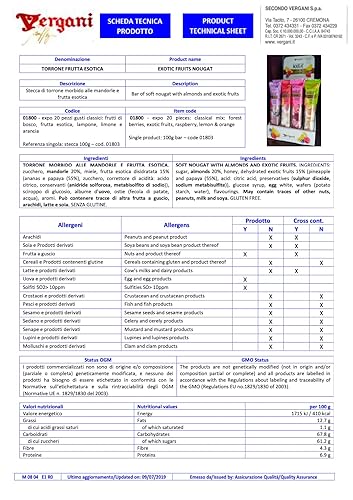 Miniatura 6 de 4 barras suaves de turrón de mezcla de frutas Delicius Candy, snack nutritivo Peso neto 3.5 onzas (3.53 oz) cada una Tita Italian