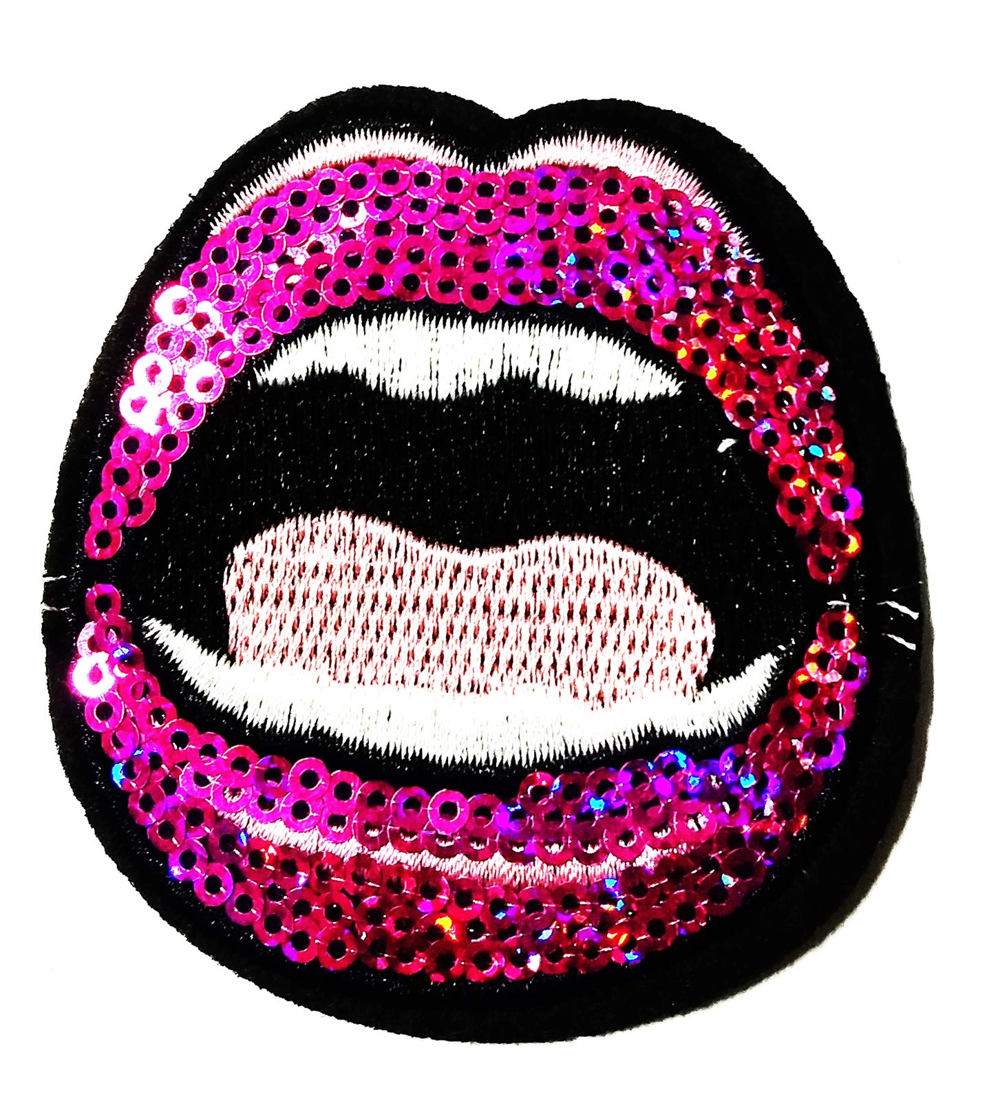 Purple Lips with Diamonds Beautiful Women's Sexy Lips 2.5X2.5 lnches MEGADEE Patch Cartoon Kids Symbol DIY Iron on Patch Iron-On Designer Patch Used for Gifts Crafts Jeans Clothing Fabric