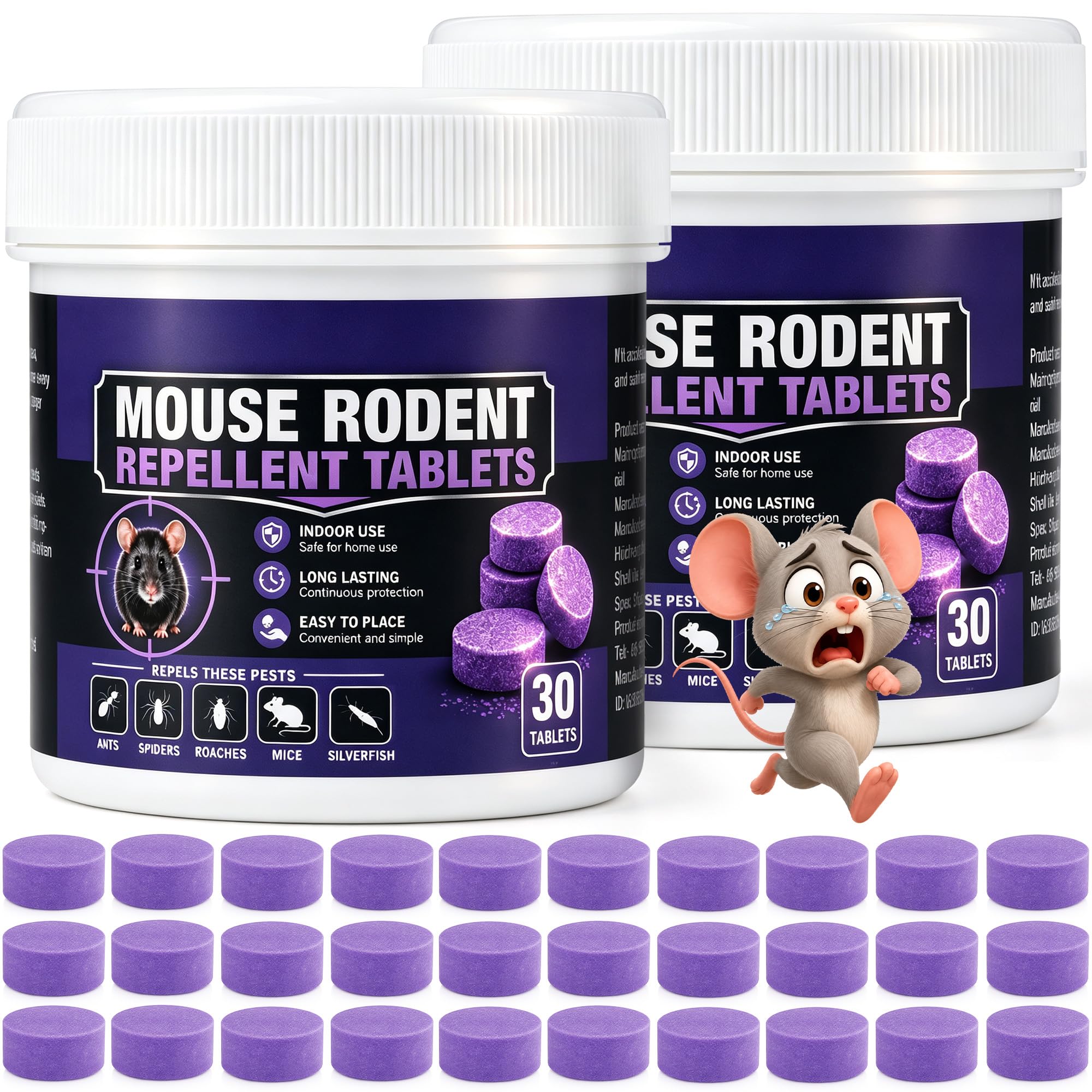 60 Pack Advanced Rat & Mouse Repellent Balls - for Ultimate Rodent Control - Long-Lasting Protection for Indoor & Outdoor