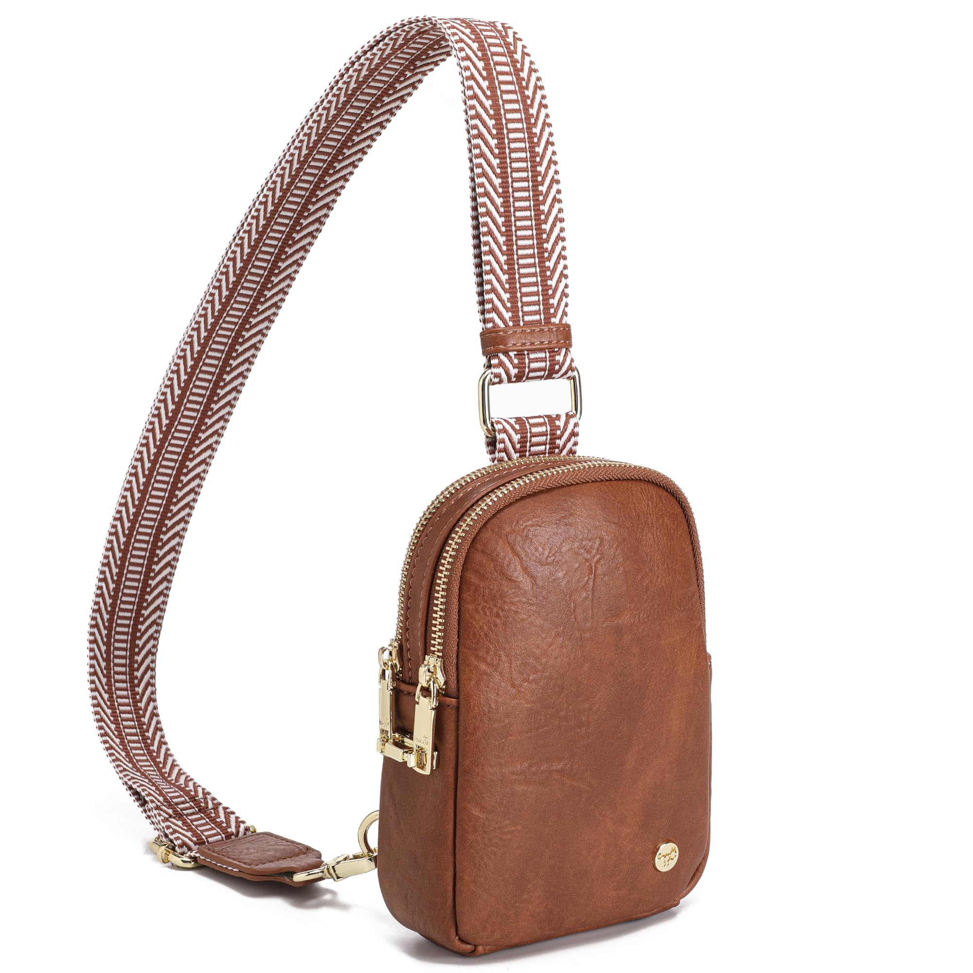 INICAT Travel Small Sling Bag Leather Crossbody Bags for Women Fanny Packs Cross Body Bag for Woman Cross Body Purses