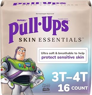 Pull-Ups Skin Essentials Boys' Potty Training Pants 3T-4T (32-40 lbs) - Leak-Free, Hypoallergenic, Disney Toy Story, 16 Ct