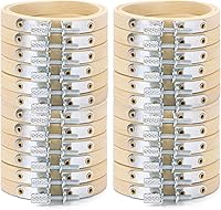 Vista 1 de Caydo 24 aros de bordado de 2.5 pulgadas a granel, pequeños aros de punto de cruz, círculo de bambú, mini aros de bordado para adornos de Navidad
