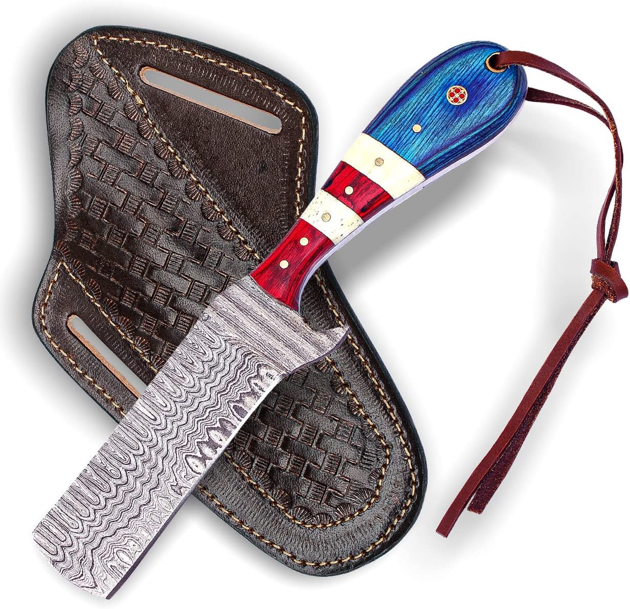 TH knives Handmade Damascus Steel Castration Bull Cutter