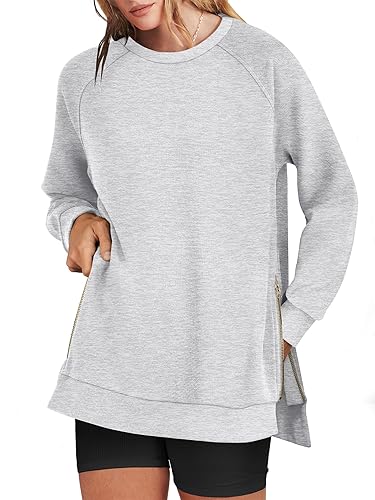 ANRABESS Women's Oversized Sweatshirts Crewneck Long Sleeve Tunic Pullover Shirts