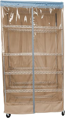 Miniatura 8 de Formosa Covers  Estantería de almacenamiento para estantes de alambre de metal en garaje, hogar, cocina u oficina, panel de visión de PVC caqui y