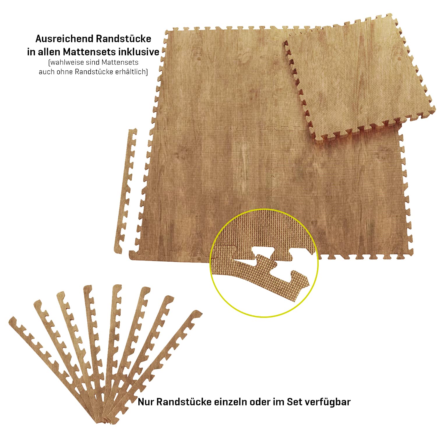 Sporttrend 24® 12 Schutzmatten + 24 Randstücke Set Farbwahl 60x60x1cm | 4,32qm | Bodenschutzmatte Sportmatte Gymnastikmatte Puzzlematte Fitnessmatte Unterlegmatte Bodenmatte Trainingsmatte Yogamatte
