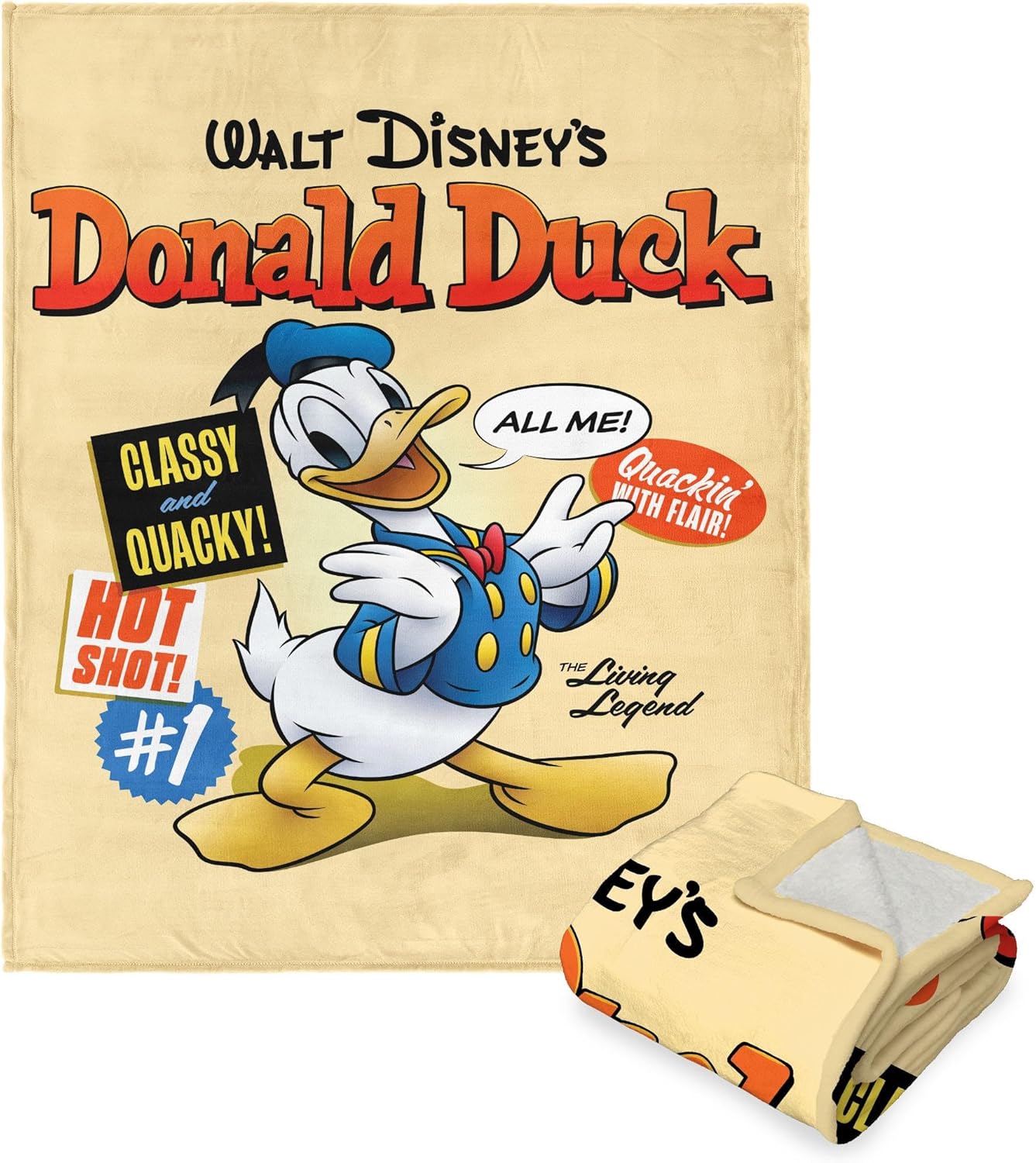 Northwest Donald Duck/Daisy Duck Silk Touch Sherpa Throw Blanket, 50" x 60", Living Legend