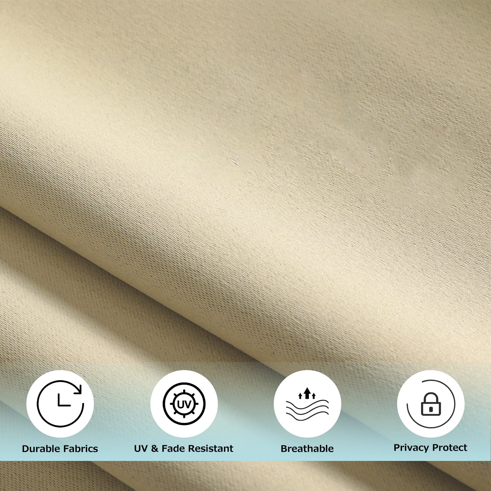 Rideau d'extérieur imperméable 200 x 180 cm | Draperie d'intimité anti-UV protection solaire pour terrasse et intérieur