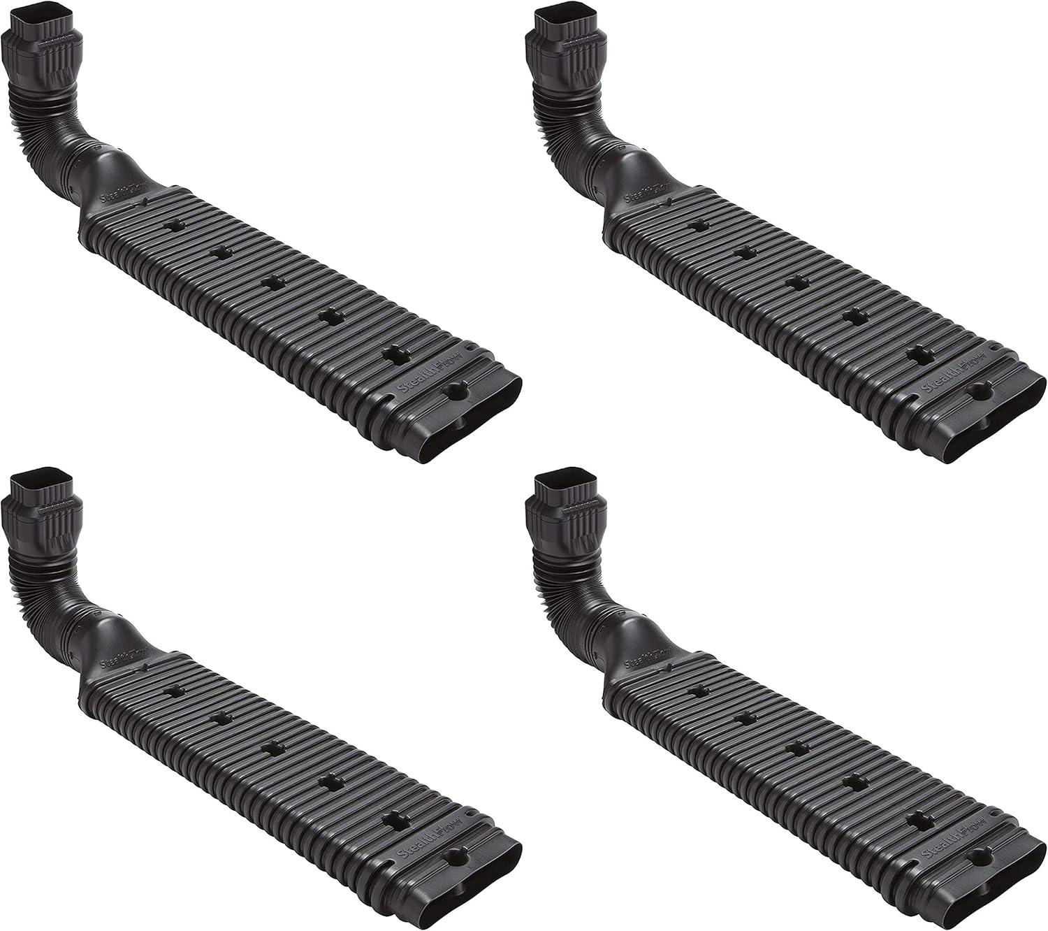 Amerimax 4601 Downspout Extension, Black Pack of 4