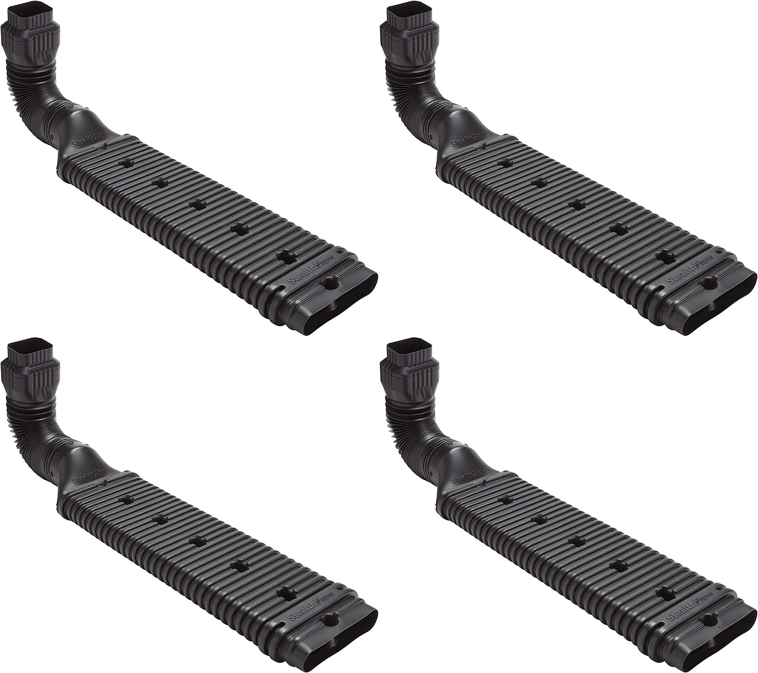 4601 Downspout Extension, Black Pack of 4