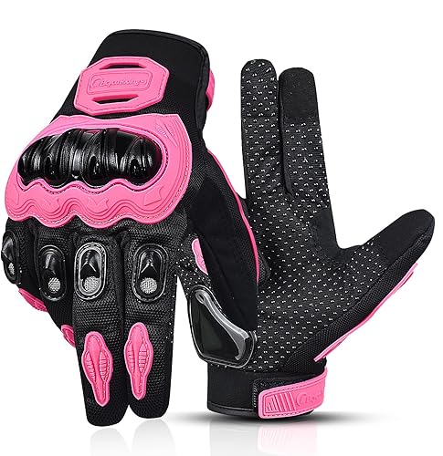 ELCYCO Guantes de motocicleta para mujer con pantalla táctil, para verano, motocicleta, motocross, para carreras de carretera, ciclismo, escalada y