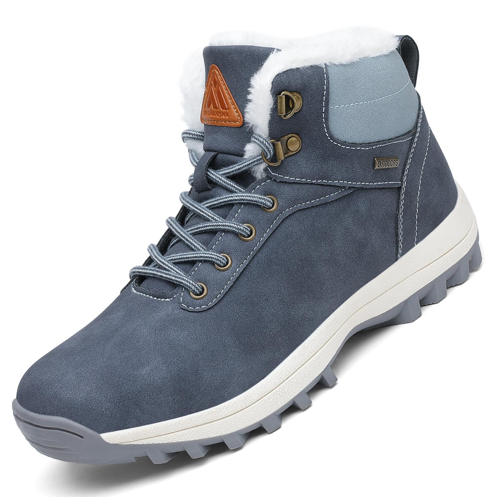 Mishansha Scarpe Uomo Donna Invernali Impermeabili Antiscivolo Stivaletti Invernali con Pelo, Gr.36-48