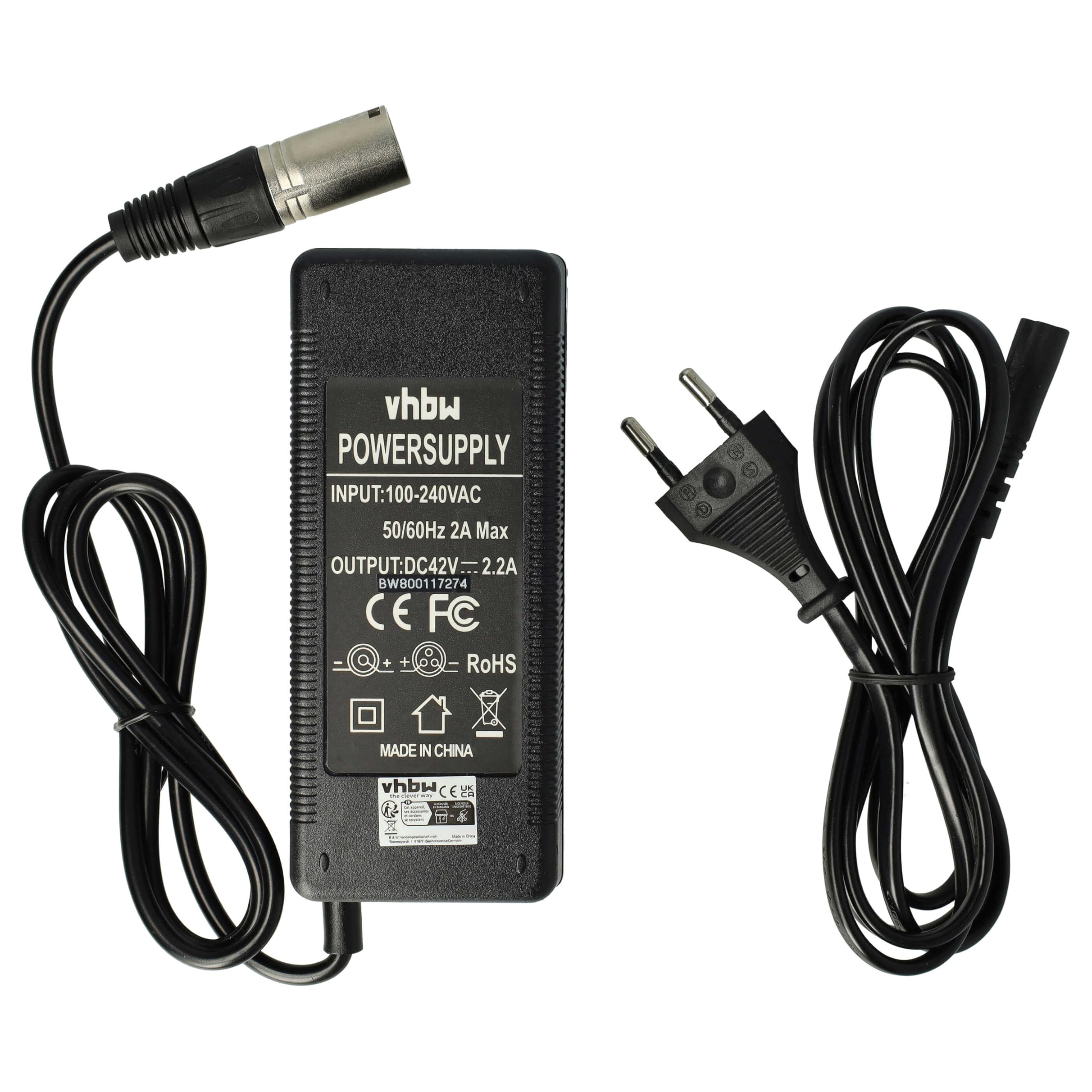 vhbw Chargeur vélos électriques - pour Batteries Li-ION de 36V 100W