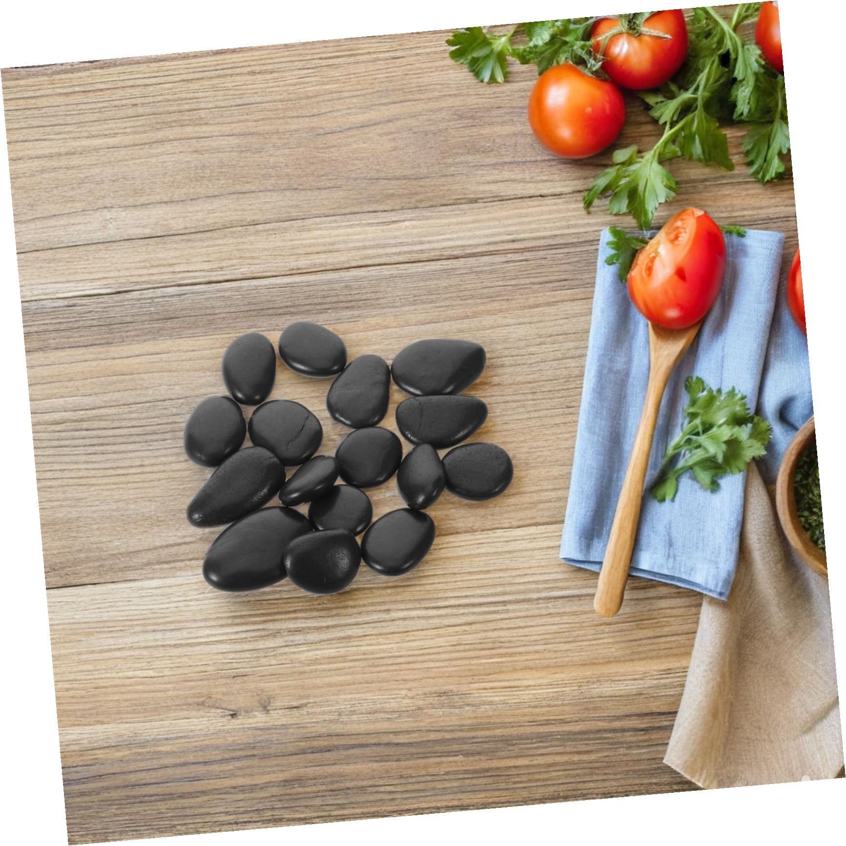 Set di Pietre Naturali Nere per Barbecue, Ciottoli di Roccia Facile da Pulire, Multiuso per Riscaldamento Cibi e Grigliate All'aperto