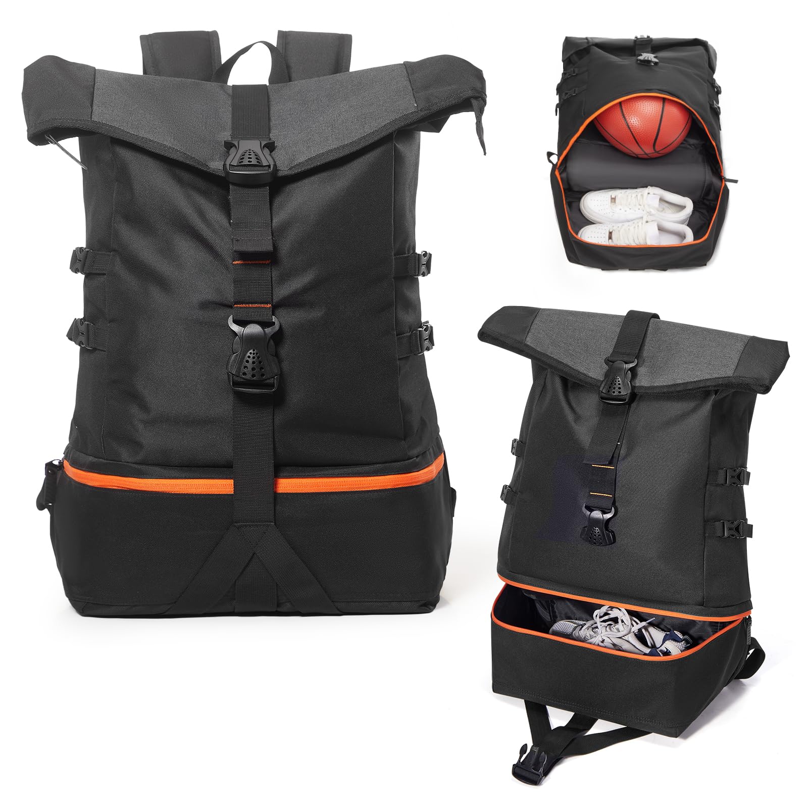 Zaino Sportivo Impermeabile 3 in 1 Uomo Donna con Scomparto Scarpe | Borsa Viaggio e Palestra, Leggero, Antipioggia. Perfetto per Pickleball, Padel, Tennis, Basket, Pallavolo, Calcio