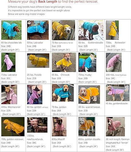 Miniatura 6 de HAPEE - Impermeable para perros grandes con capucha reflectante, chaqueta impermeable para perros