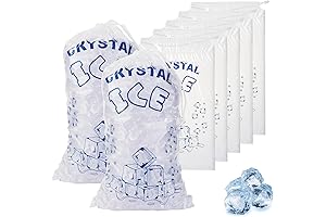 100 Premium Ice Bags for Storage: Durable & Dependable 5lb Drawstring Bags