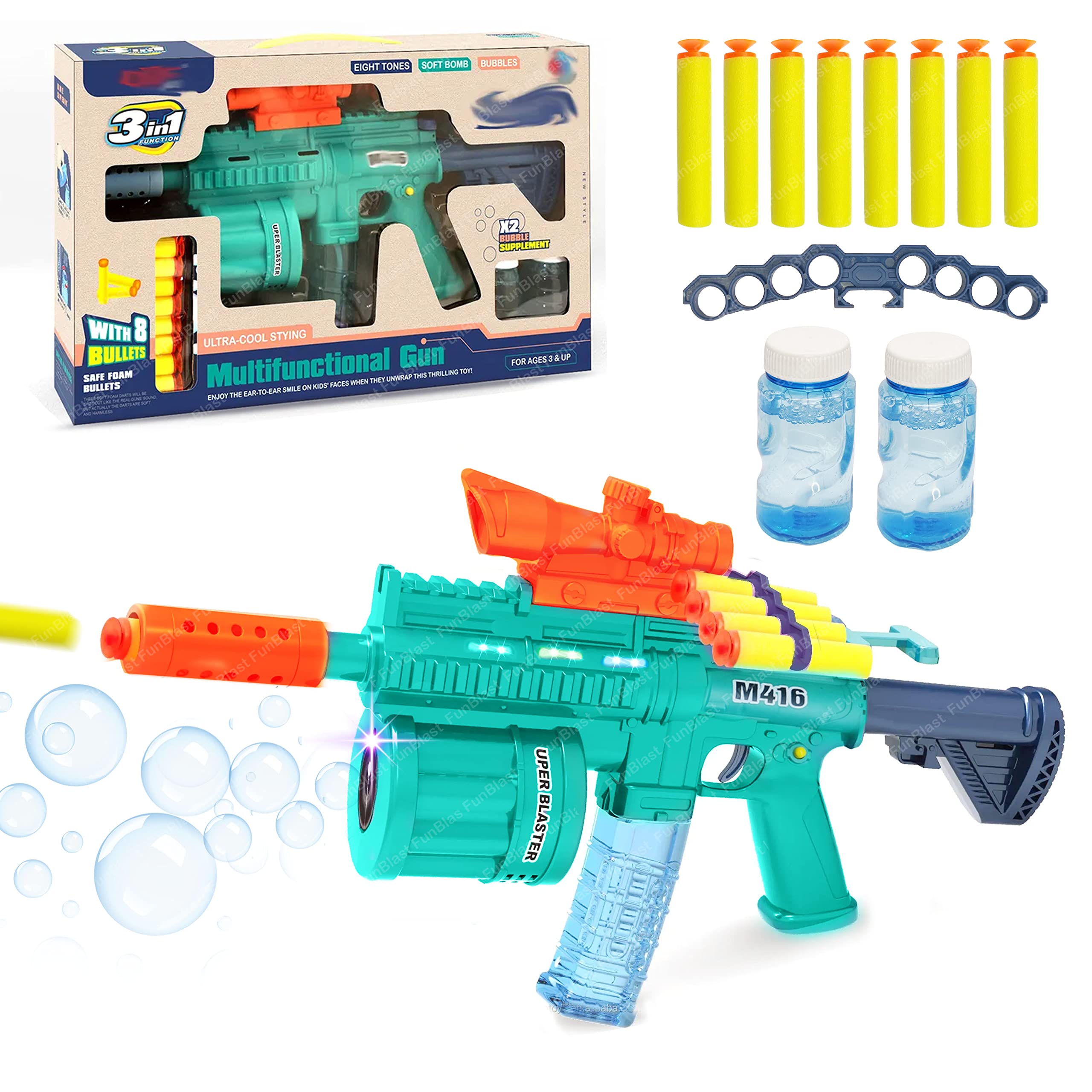 See full amazon price history chart for FunBlast 3 in 1 Electric Gun Toy for Kids, Bubble Machine Gun for Boys/Girls, Soft Bullet Blaster Gun Toy for Boys, Shooting Gun Toy with Dart, Bubble Machine Gun for Kids – Multicolour FunBlast 3 in 1 Electric Gun Toy for Kids, Bubble Machine Gun for Boys/Girls, Soft Bullet Blaster Gun Toy for Boys, Shooting Gun Toy with Dart, Bubble Machine Gun for Kids – Multicolour (B0C3QVZMH8) Amazon Price History, Amazon Price Tracker