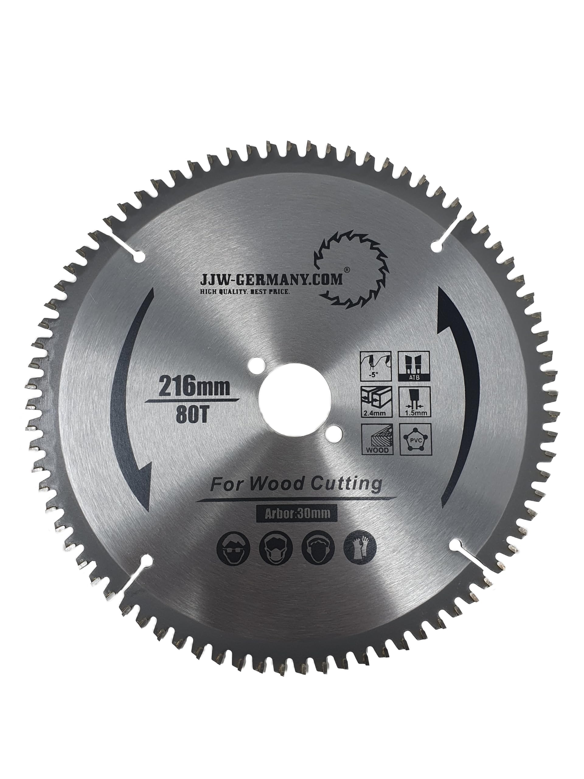 jjw-germany.com Lame de scie circulaire HM New Generation 216 x 2,8 x 30 avec 80 dents - denture alternée négative - bruit réduit