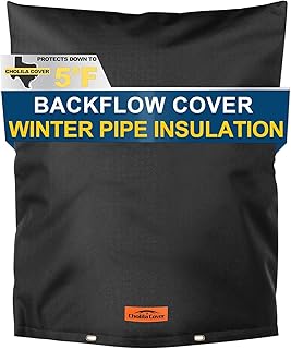 Backflow Preventer Cover Insulated (5°F) with Thick 7 Layers Fabric, 14" W x 18" H Backflow Cover with Aluminum Foil Layer for Winter Pipe Freeze Protection, Backflow Insulation Cover