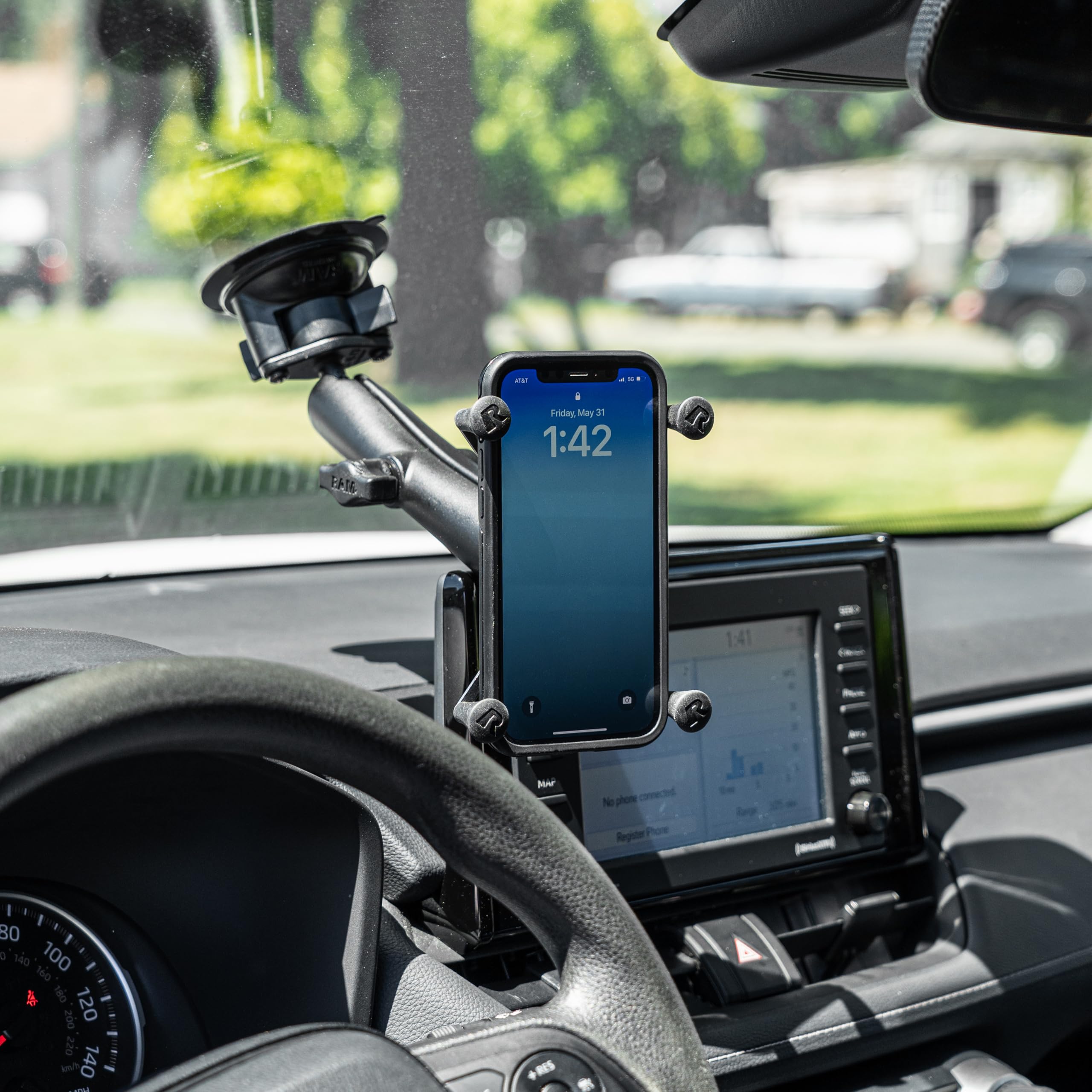 RAM MOUNTS RAM-B-166-C-UN10U Soporte para Bicicleta/Coche (teléfono móvil/Smartphone, Bicicleta/Coche, Soporte pasivo, Negro, Aluminio, Acero Inoxidable, Compuesto térmicamente Estable (TSC), EE. UU