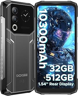 DOOGEE Blade 20 Ultra Rugged Phone Unlocked,32GB+512GB,10300mAh Large Battery Rugged Smartphone with 1.54"IPS Rear Display,6.6"HD+90Hz Android 14,50MP+8MP,IP68/IP69K Waterproof Phones,Face ID/NFC/OTG