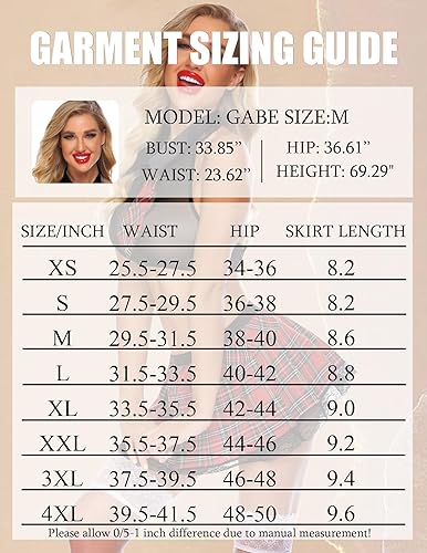 Vista 6 de Avidlove - Conjunto de lencería sexy para mujer, disfraz de colegiala con top, corbata y minifalda