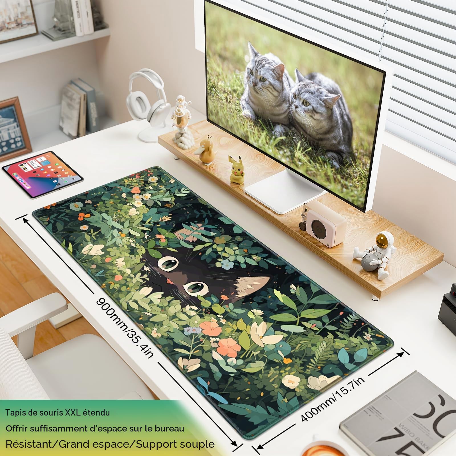 Tapis de souris de jeu XXL 900 x 400 mm imperméable antidérapant
