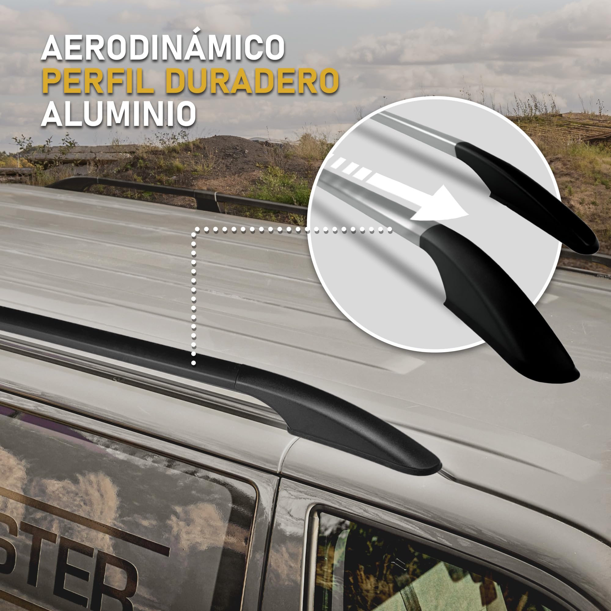 CHROMEMASTER | Compatible con Citroen Berlingo Long 2018+ | Barras Portaequipajes, Rieles de Techo; Se Utilizan para el Montaje de Portaequipajes de Techo, Cajas de Techo o Portabicicletas; Aluminio