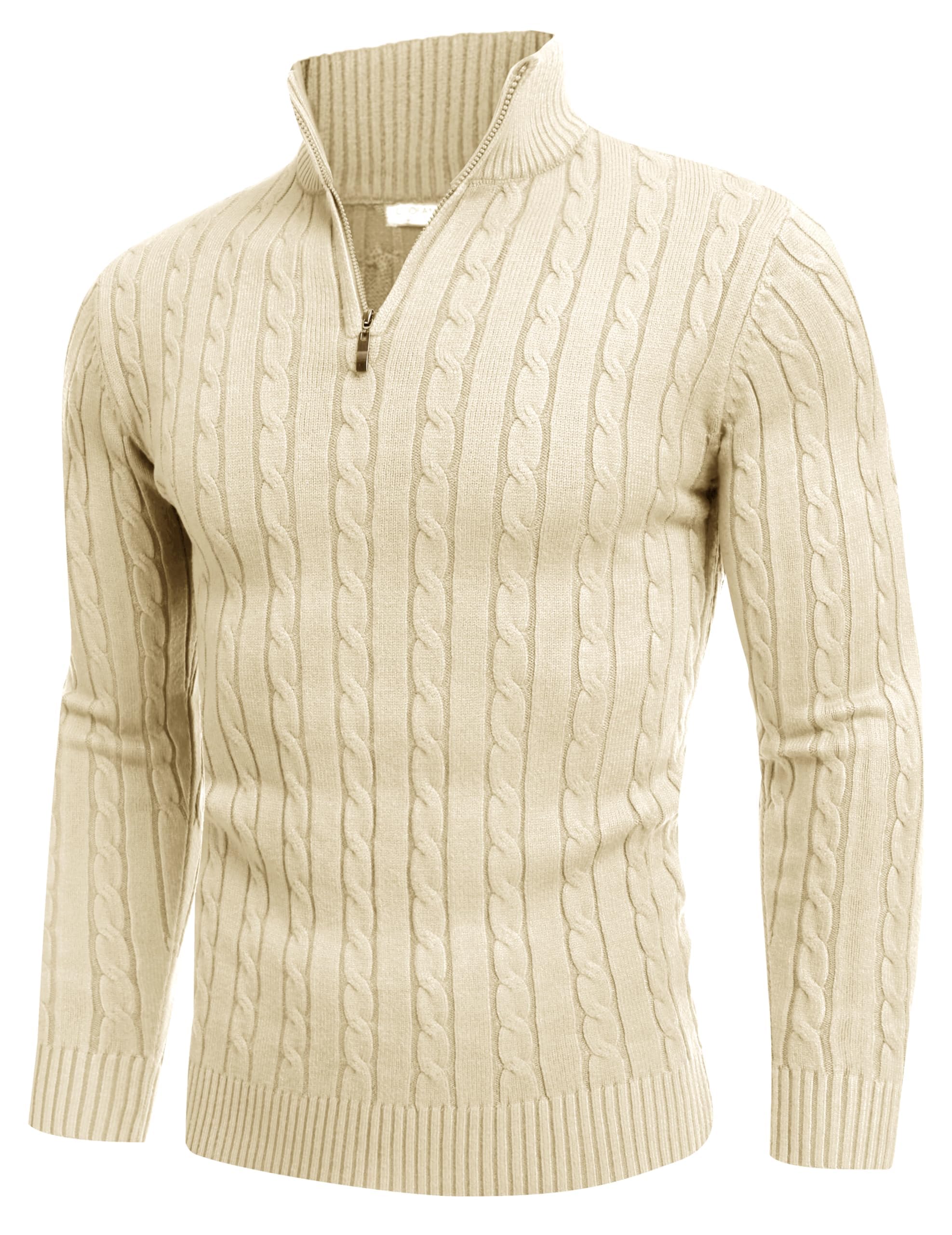 COOFANDY Quarter Zip Mock Neck