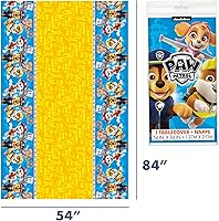 Vista 3 de Unique Paw Patrol - Decoraciones de cumpleaños – Mantel rectangular de plástico (paquete de 3) y calcomanía