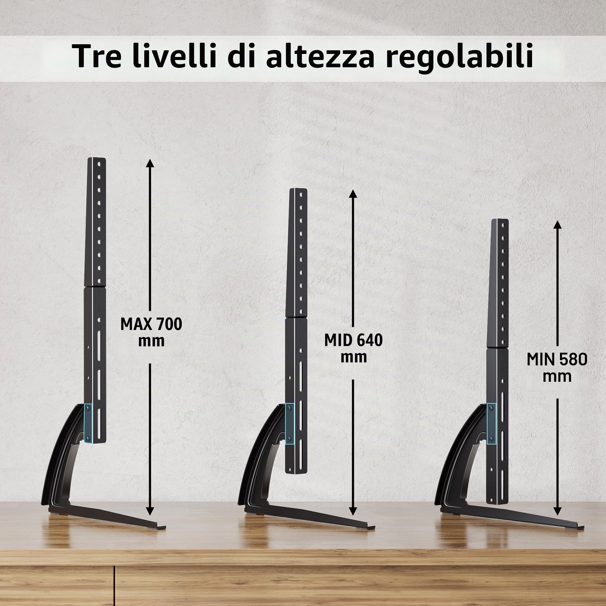 BONTEC Supporto TV Universale 22-65 Pollici VESA 800x400 mm Regolabile 50 kg