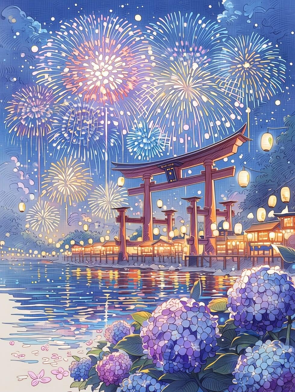 Rqwybcaxn Bead Embroidery Kits Japanese Architecture 40x50cm