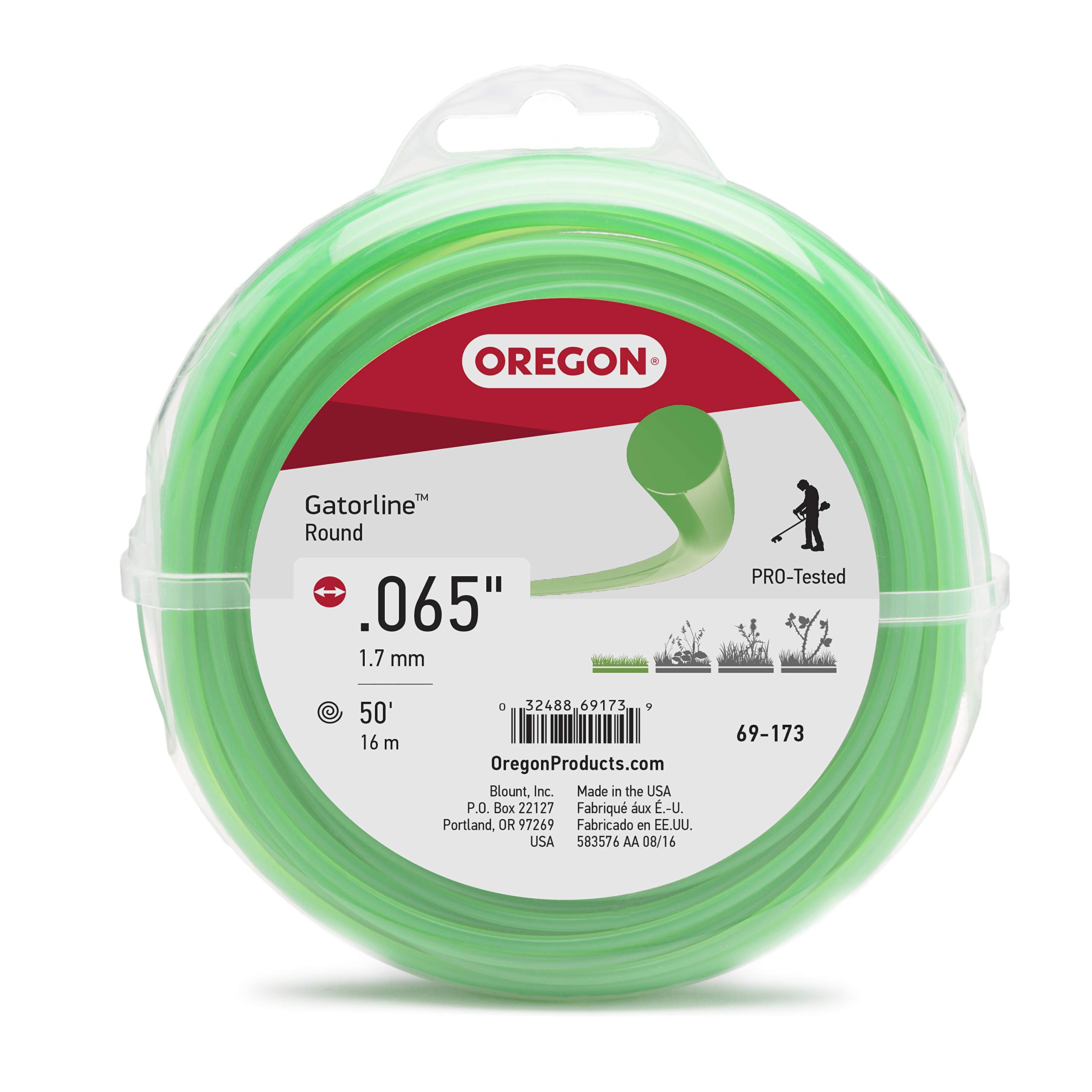 Amazon.com : Oregon 69-173 Gatorline Round Trimmer Line .065-Inch