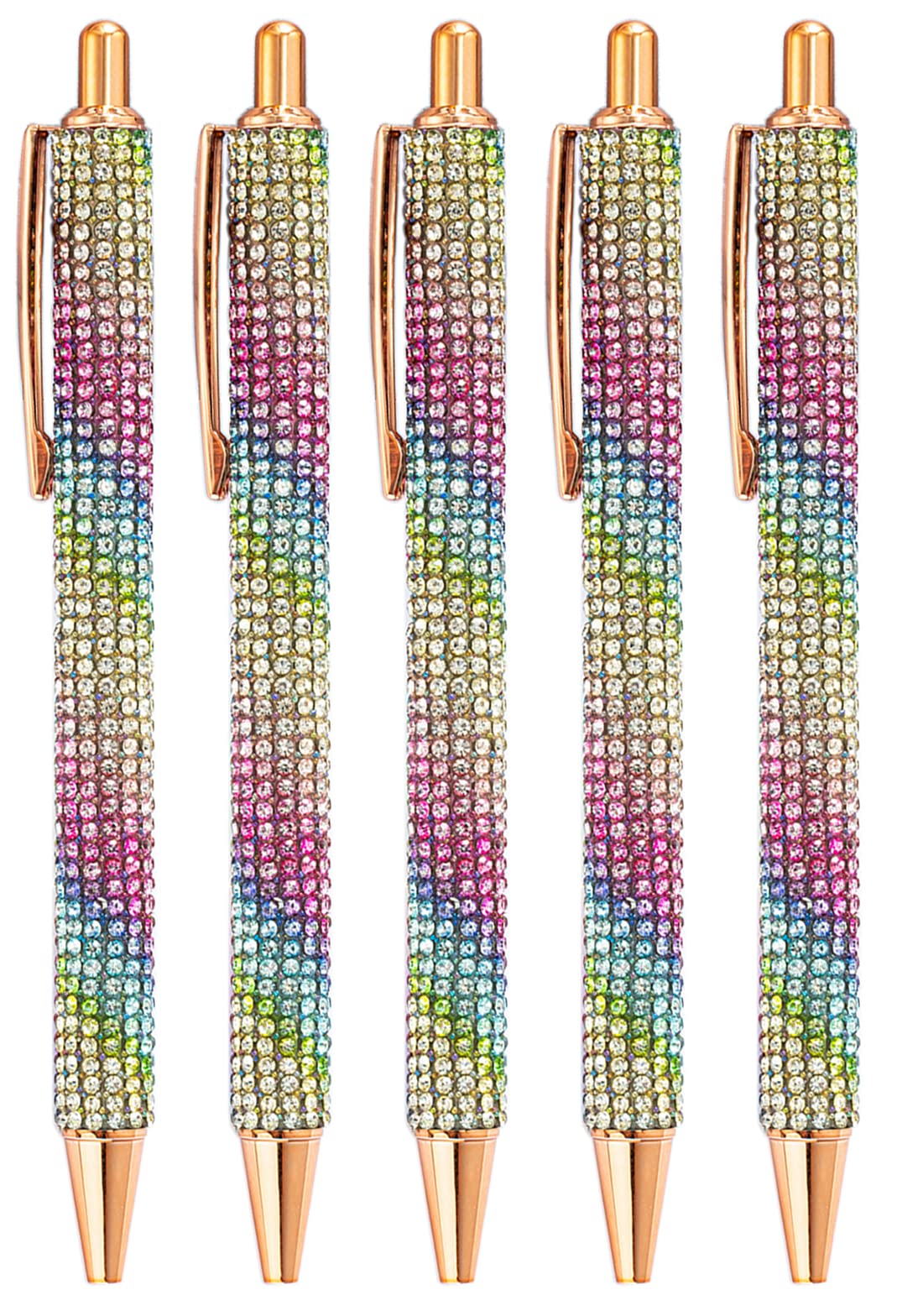 Gullor Click Ballpoint Pens, Diamond-encrusted Ball Pens, Black Ink Medium Point 1mm, for Office Supplies Gift Wedding Birthday