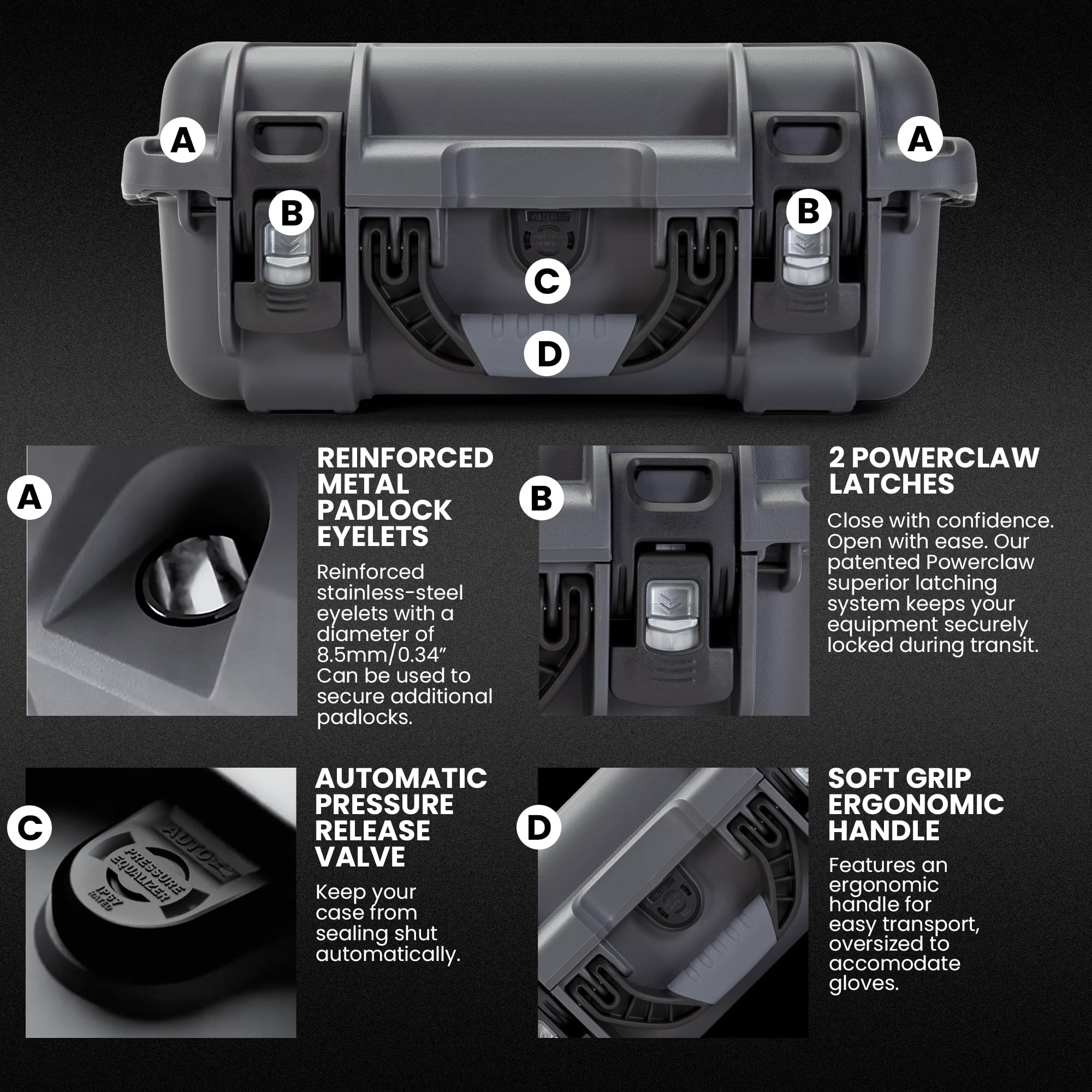NANUK Custodia rigida impermeabile 915 con inserto in schiuma - Grafite