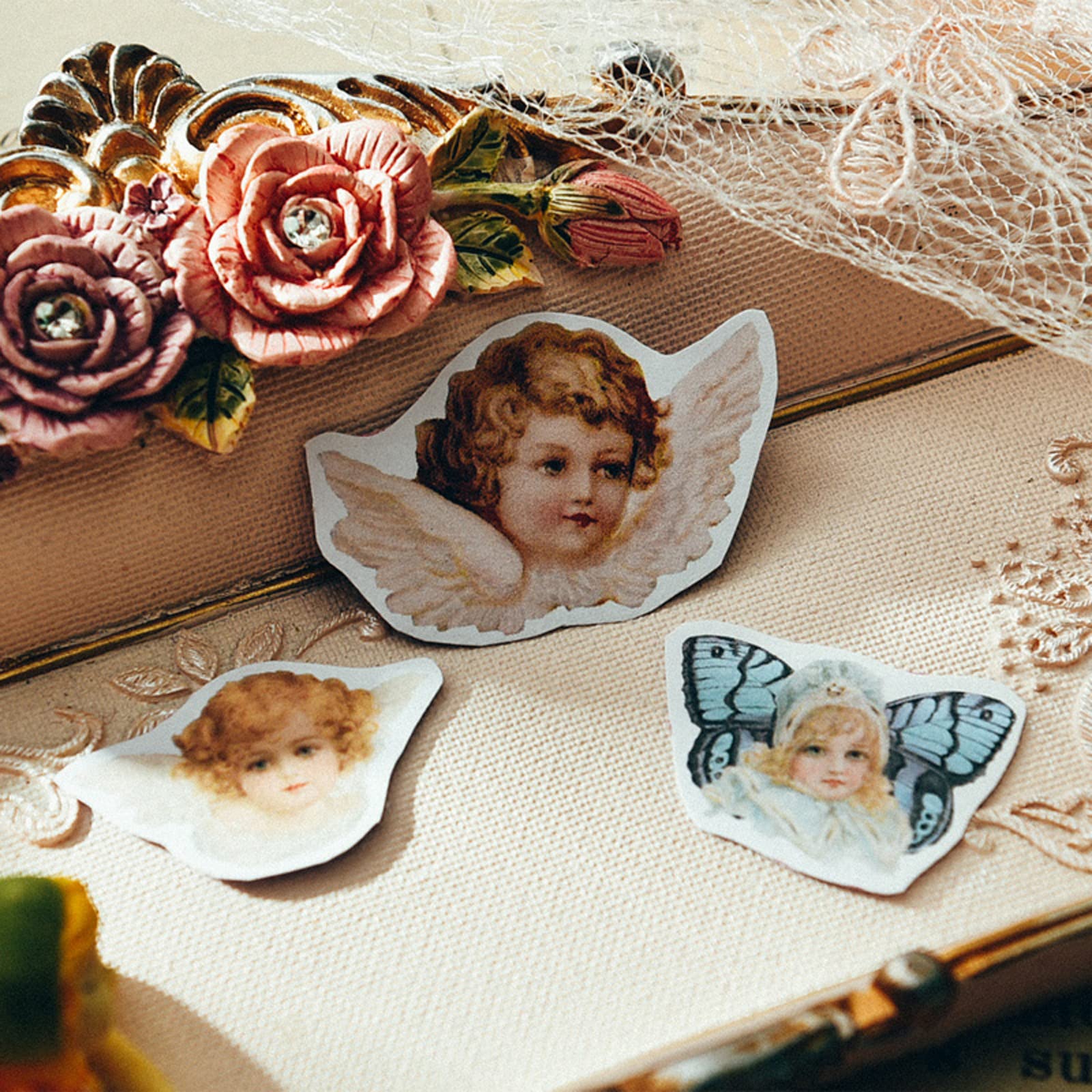 Amazon.co.jp: YBYAO 26枚 シール フレークシール 天使 手帳デコ